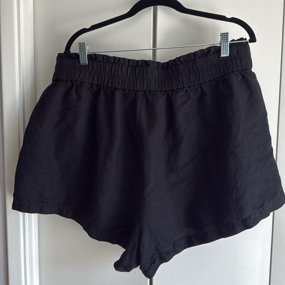Madewell Black linen elastic waist shorts - Picture 5 of 7